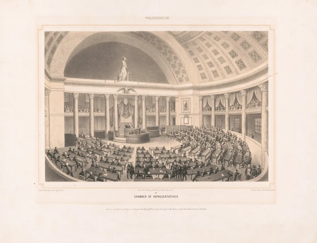 Washington Chamber Of Representatives by Augustus Köllner - Canvas Print