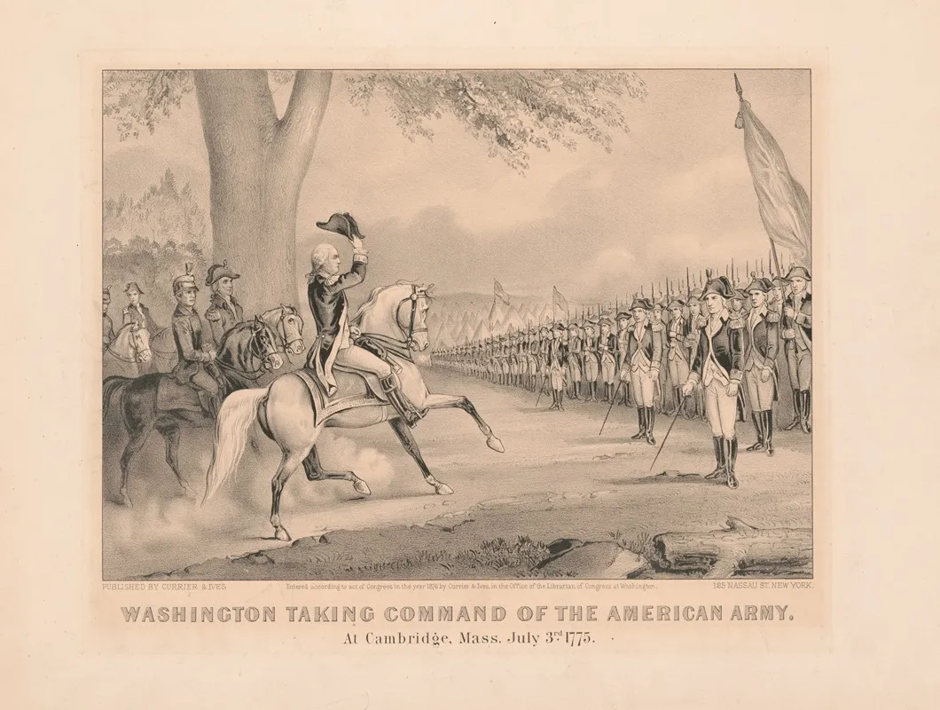 Washington Taking Command Of The American Army At Cambridge Mass July 3rd 1775
