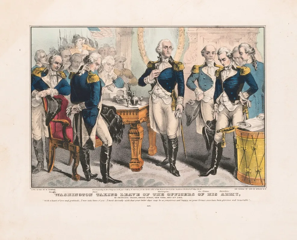 Washington Taking Leave Of The Officers Of His Army At Franciss Tavern Broad Street New York Dec 4th 1783