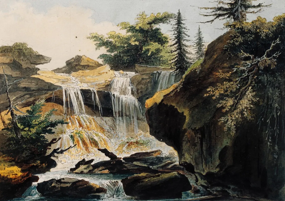 Wasserfall Im Tobel Bei Muri by Caspar Wolf - Canvas Print