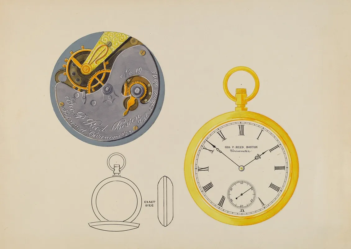 Watch Dial And Frame by Harry G. Aberdeen - Canvas Print