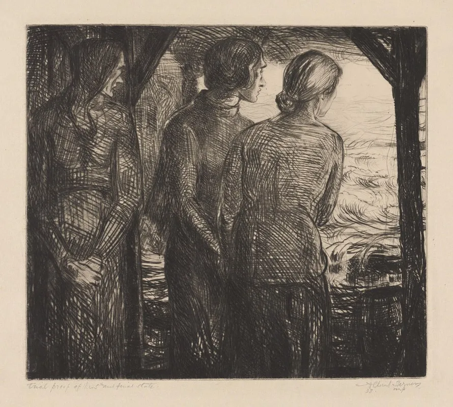 Watchers by Albert Sterner - Canvas Print