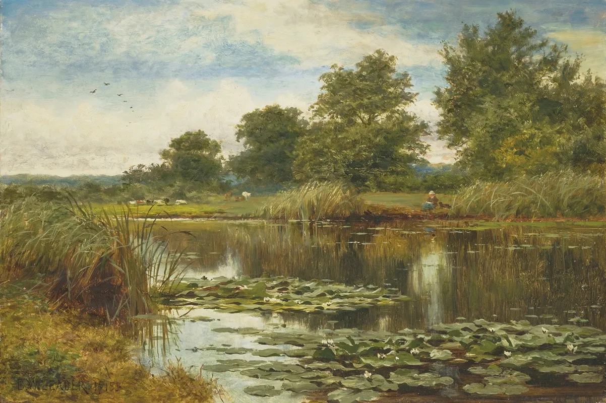 Water Lillies by Benjamin Williams Leader - Canvas Print