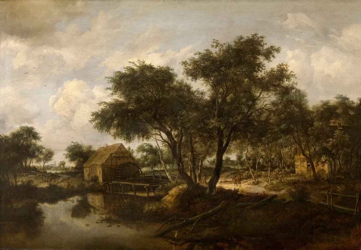 Water Mill 2 by Meindert Hobbema - Canvas Print
