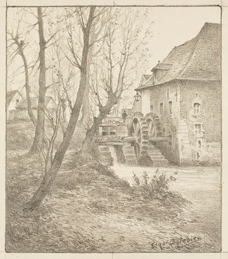 Water Mill 7 by Edgar Bytebier - Canvas Print