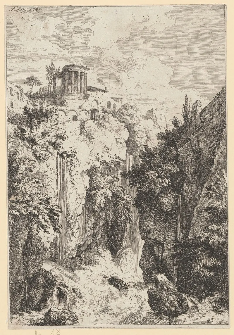 Waterfall And Temple Of The Sibyl In Tivoli