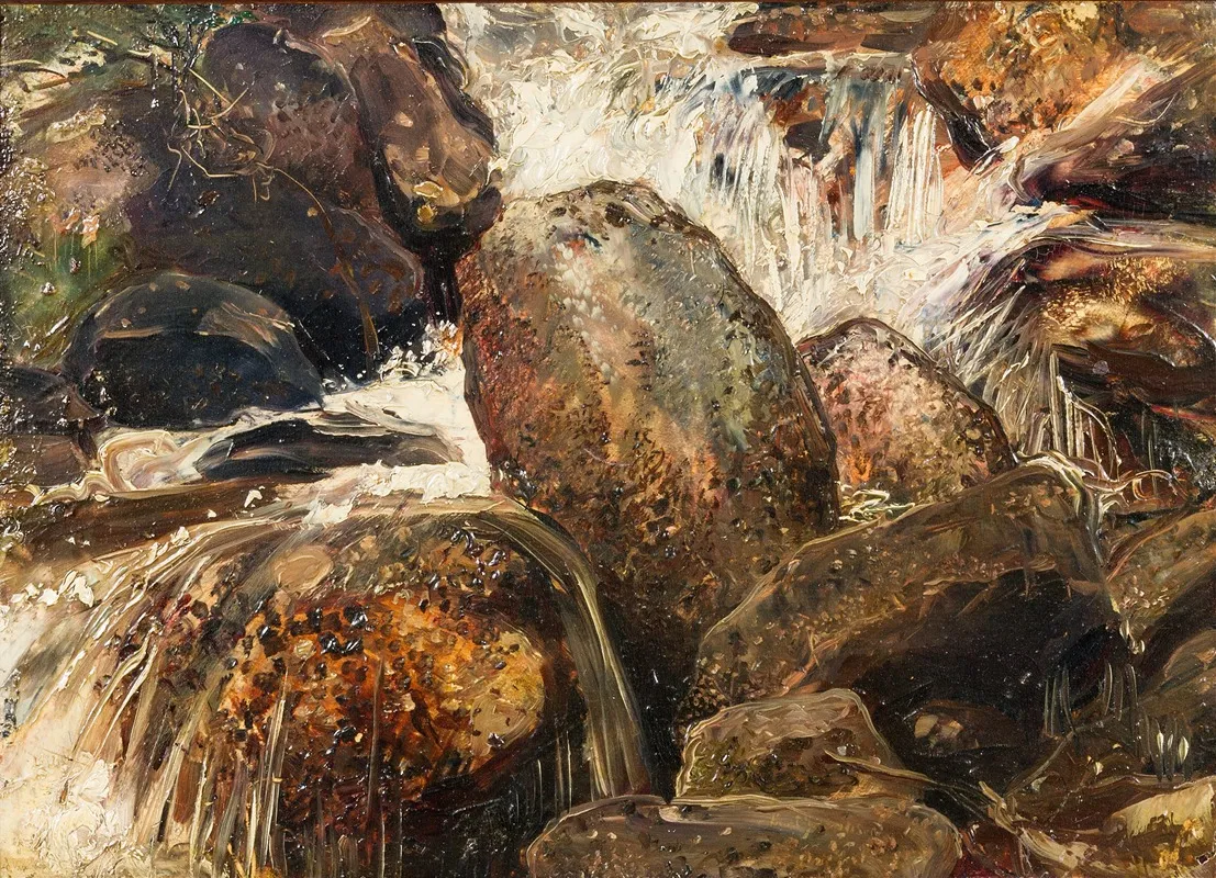Waterfall Study Eggedal by Ernst Josephson - Canvas Print