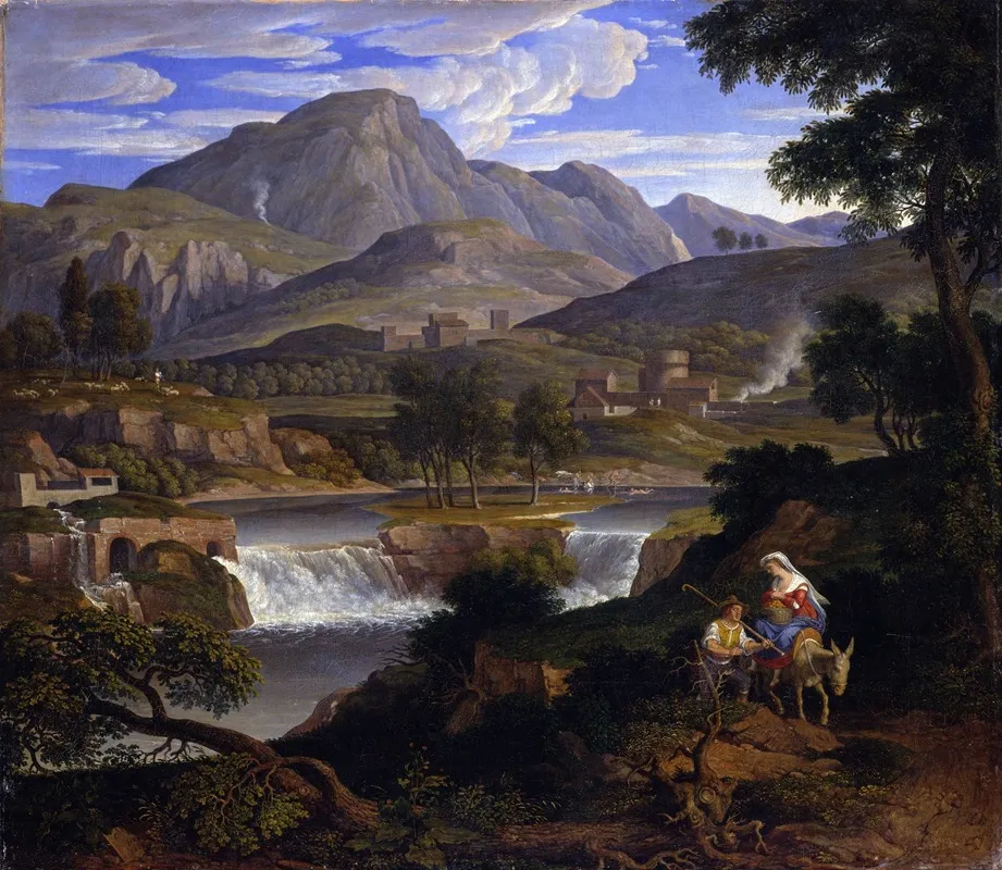 Waterfalls At Subiaco by Joseph Anton Koch - Canvas Print