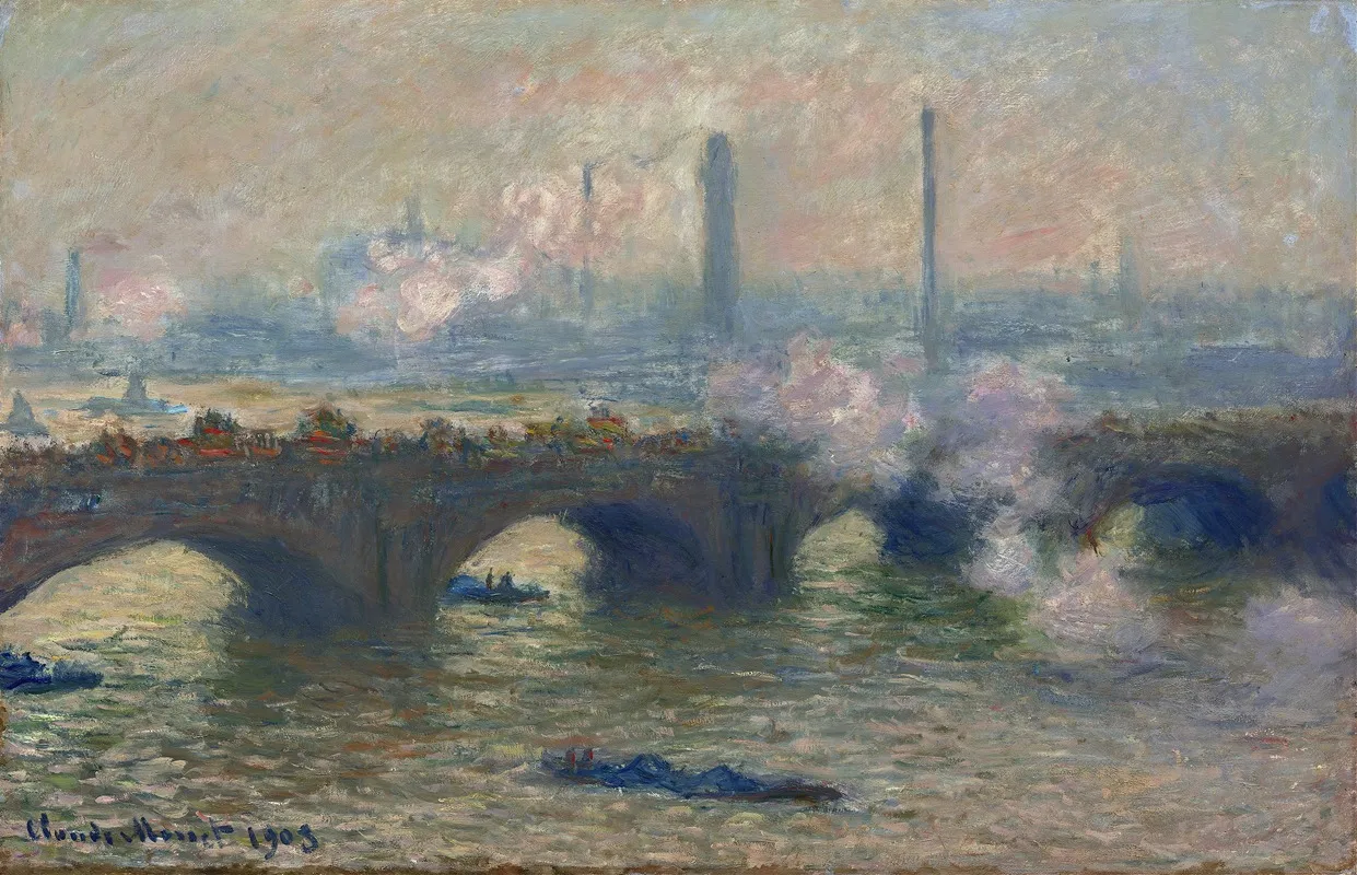 Waterloo Bridgegray Day by Claude Monet - Canvas Print
