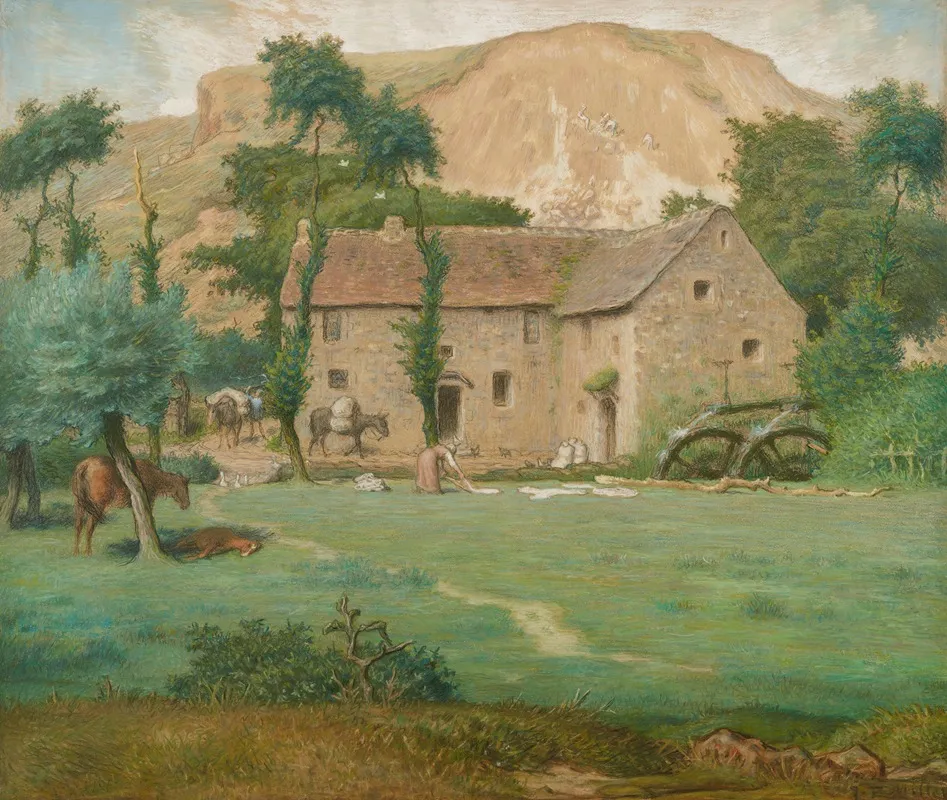 Watermill At The Foot Of A Mountain Allier