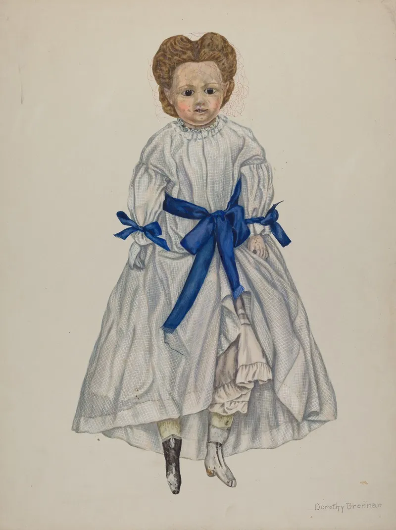 Wax Headed Doll by Dorothy Brennan - Canvas Print