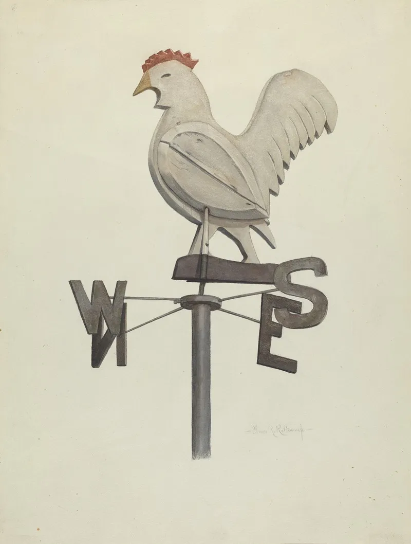 Weather Vane 31 by Elmer R. Kottcamp - Canvas Print