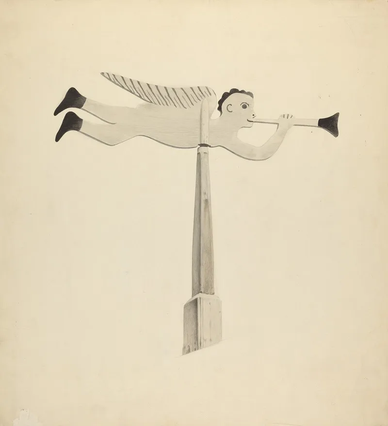 Weather Vane Angel Gabriel by Howard Weld - Canvas Print