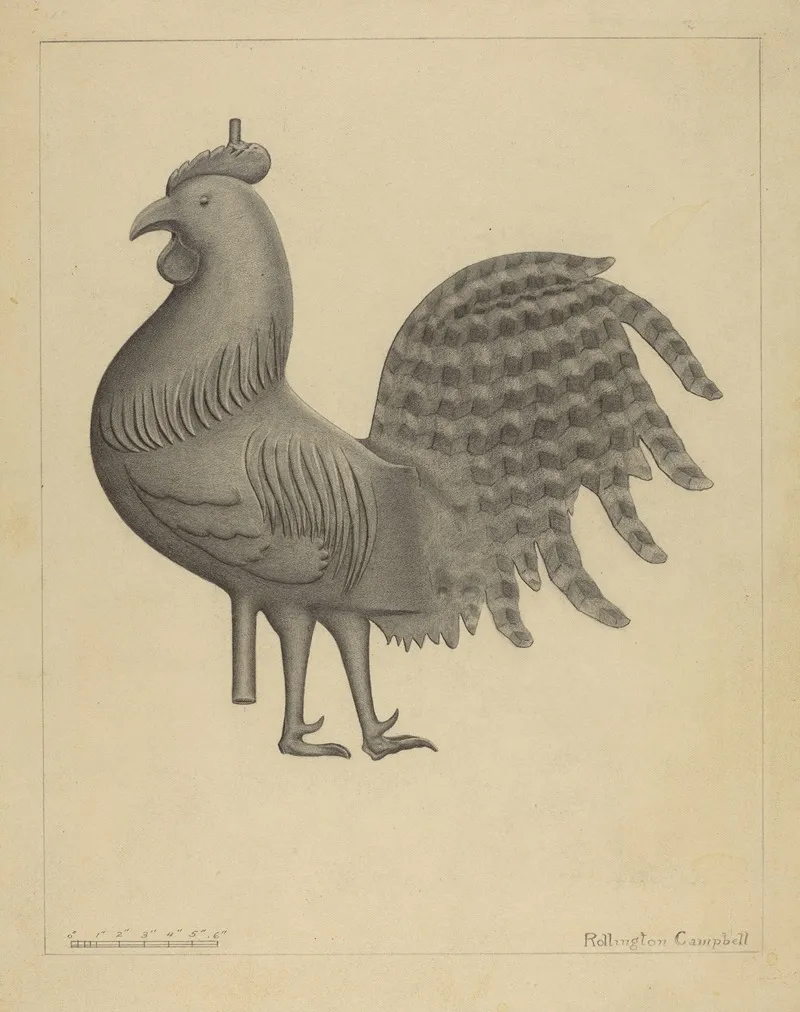 Weather Vane Cock 4 by Rollington Campbell - Canvas Print