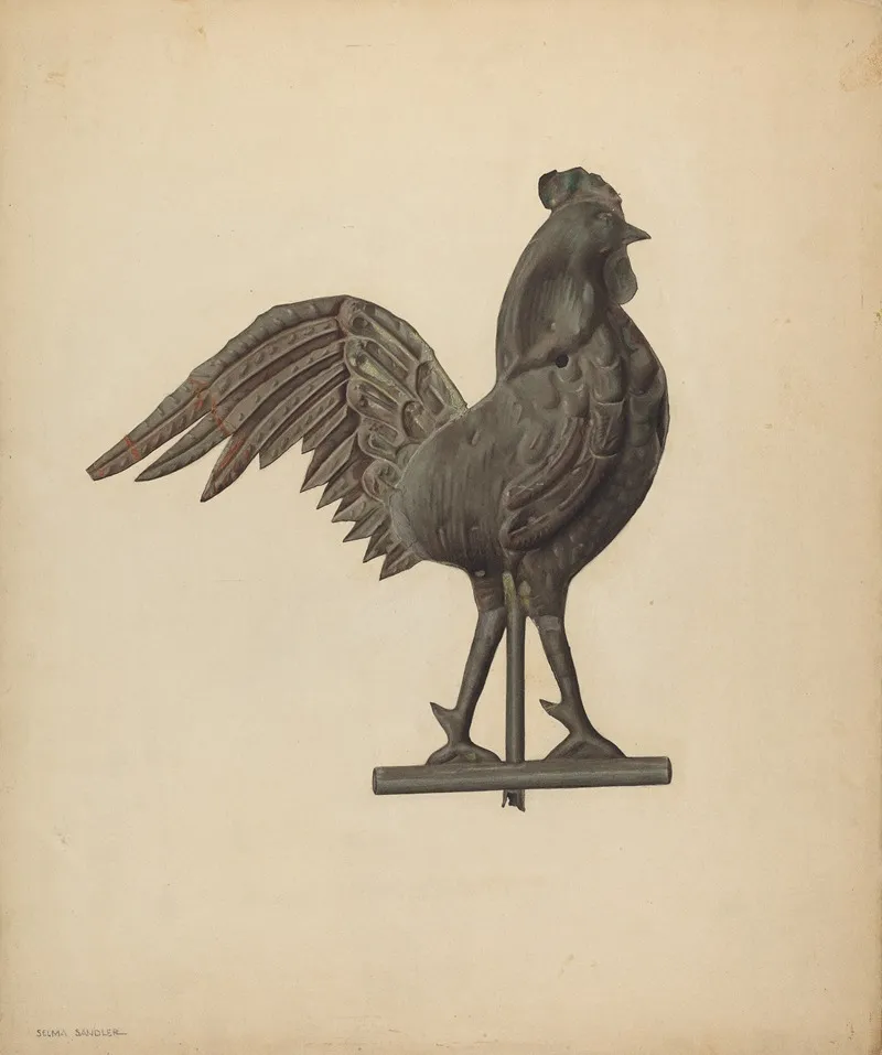 Weather Vane Cock 8 by Selma Sandler - Canvas Print