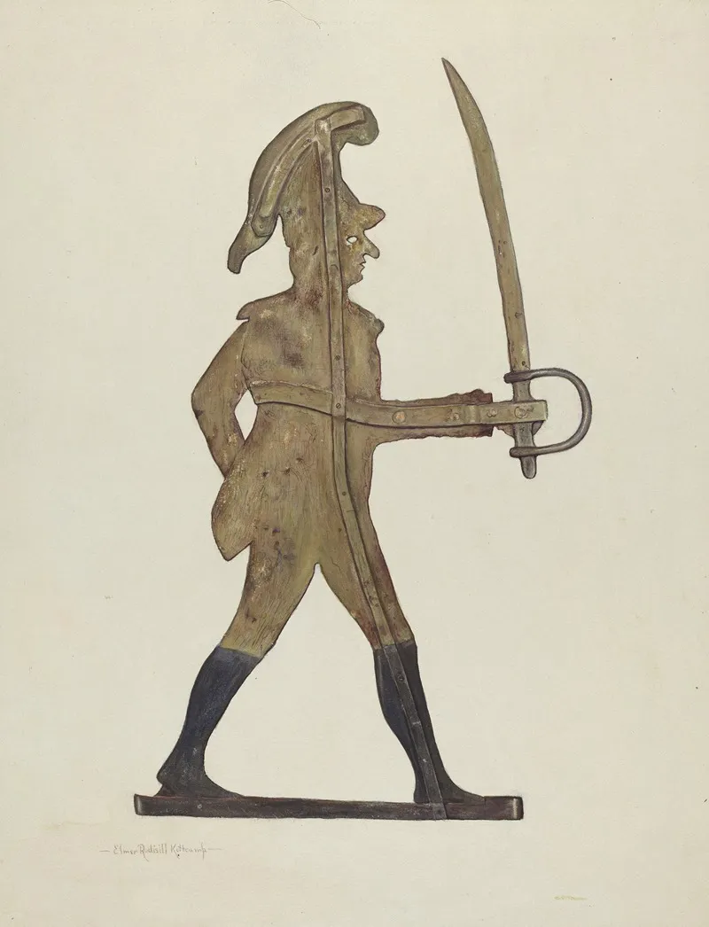 Weather Vane Count Casimir Pulaski by Elmer R. Kottcamp - Canvas Print