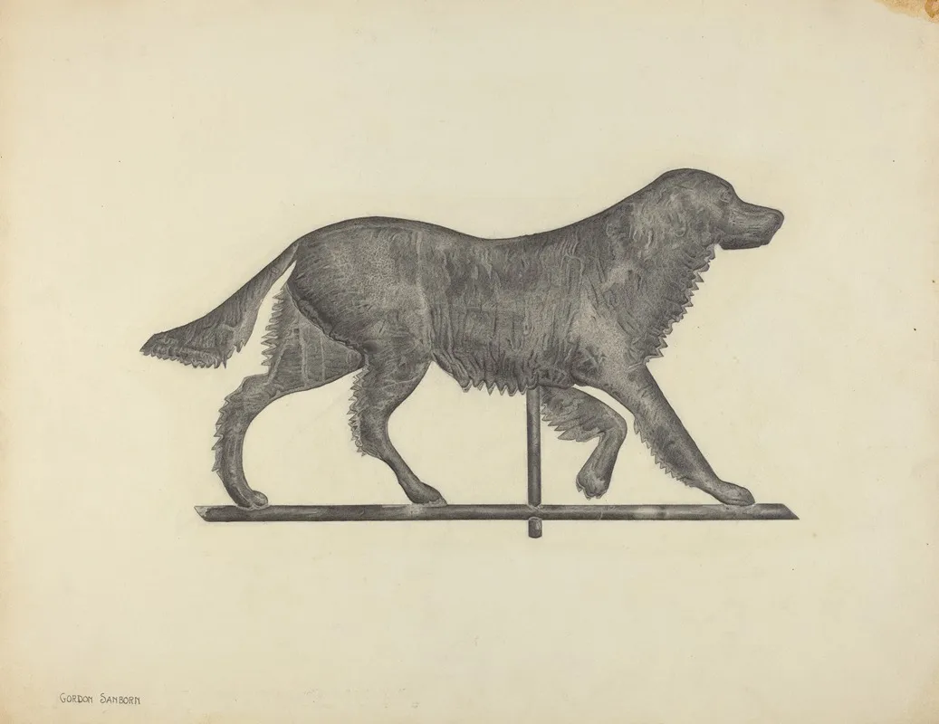 Weather Vane Setter Dog by Gordon Sanborn - Canvas Print