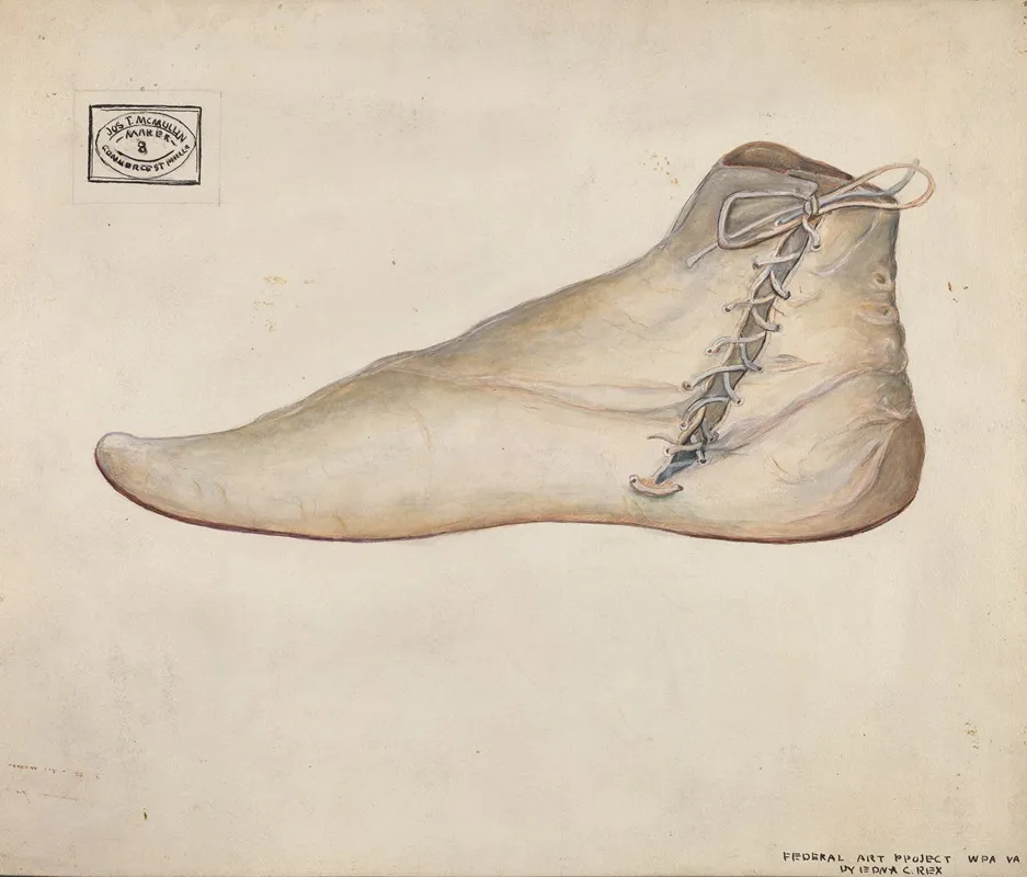 Wedding Shoe by Edna C. Rex - Canvas Print