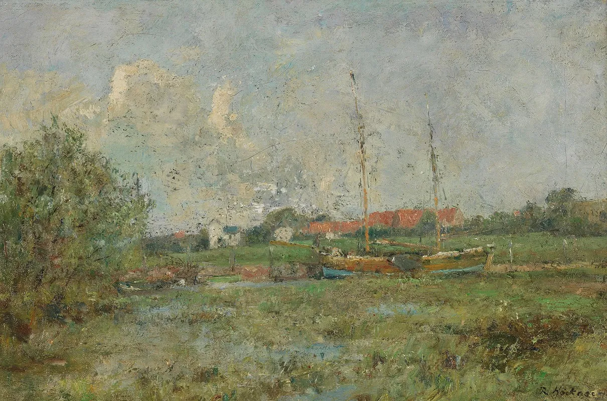 Wedeler Au by Rudolf Höckner - Canvas Print