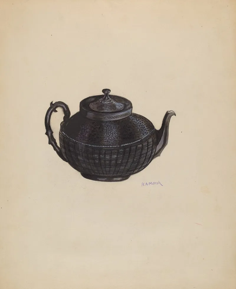 Wedgewood Teapot by Herbert Marsh - Canvas Print