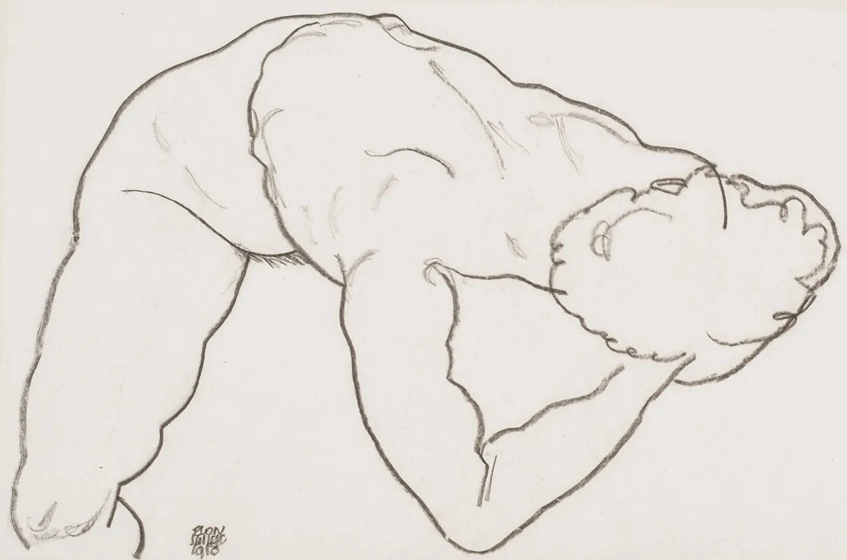 Weiblicher Akt 17 by Egon Schiele - Canvas Print