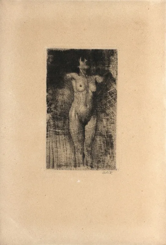 Weiblicher Akt Ii 2 by Emil Orlik - Canvas Print