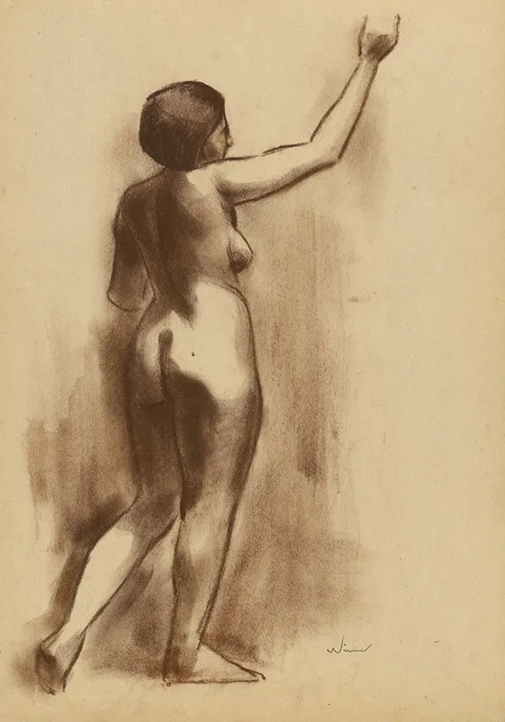 Weiblicher Akt V by Karl Wiener - Canvas Print