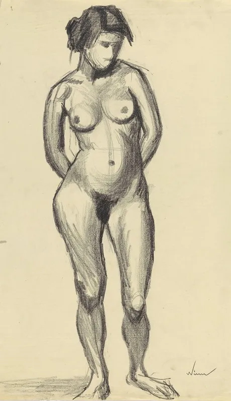 Weiblicher Akt by Karl Wiener - Canvas Print