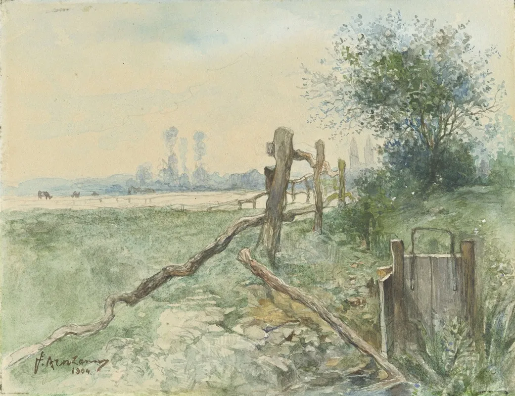 Weidelandschap Met Sloot