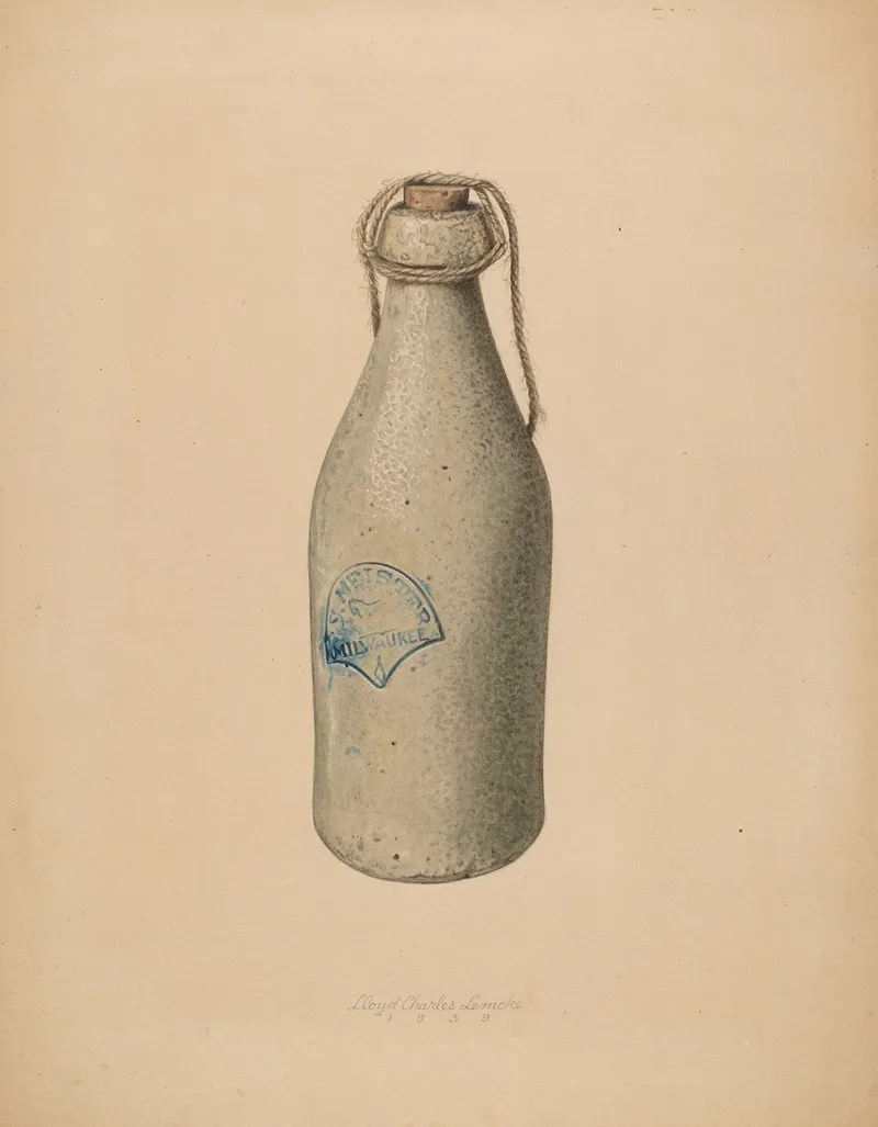 Weiss Beer Bottle 2 by Lloyd Charles Lemcke - Canvas Print