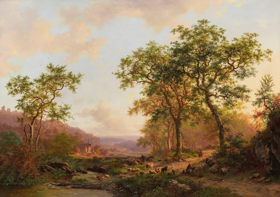 Weite Landschaft Im Abendlicht by Frederik Marinus Kruseman - Canvas Print