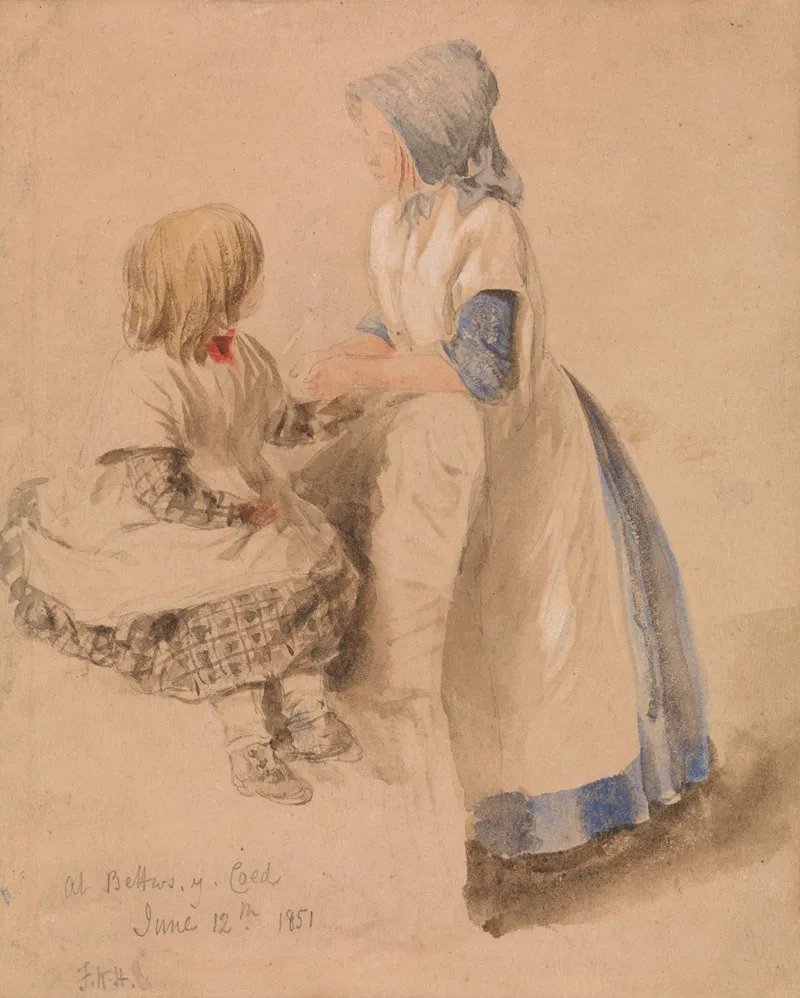 Welsh Children by Frederick William Hulme - Canvas Print