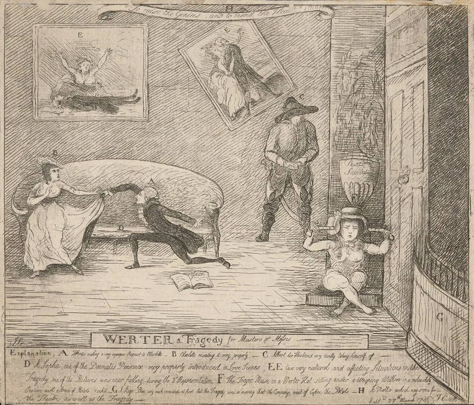 Werter A Tragedy For Masters Misses by James Sayers - Canvas Print