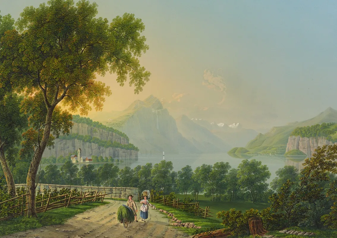 Wesen Am Wallenstattersee by Johann Heinrich Bleuler the Younger - Canvas Print