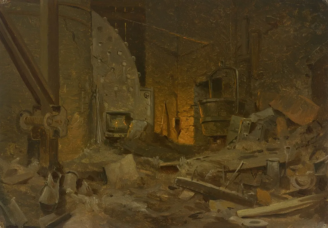 West Point Foundry Cold Spring New York Rabbit by John Ferguson Weir - Canvas Print