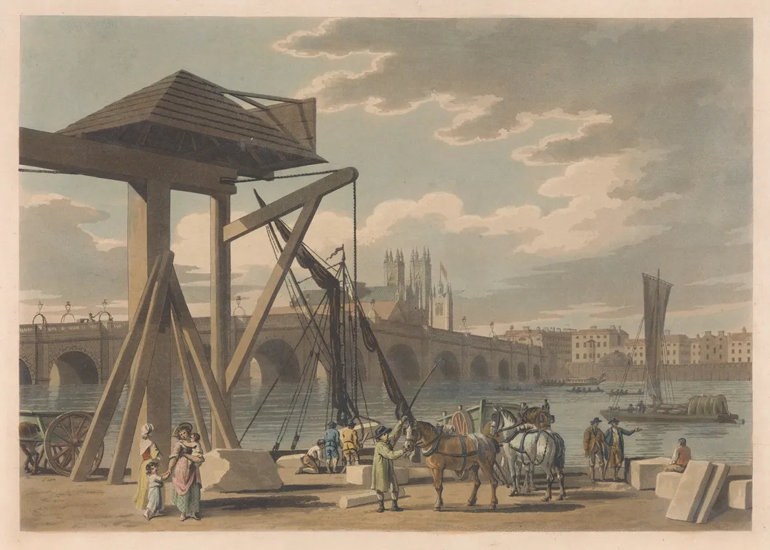 Westminster Bridge 4 by Thomas Malton - Canvas Print