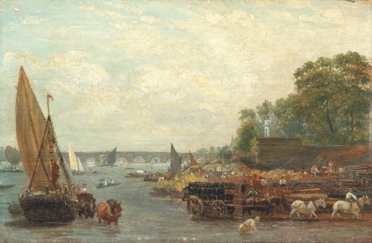 Westminster Bridge by Frederick Nash - Canvas Print