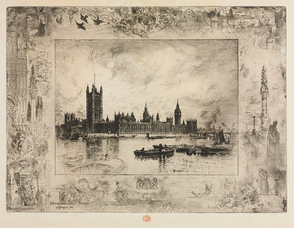 Westminster Place by Félix Hilaire Buhot - Canvas Print