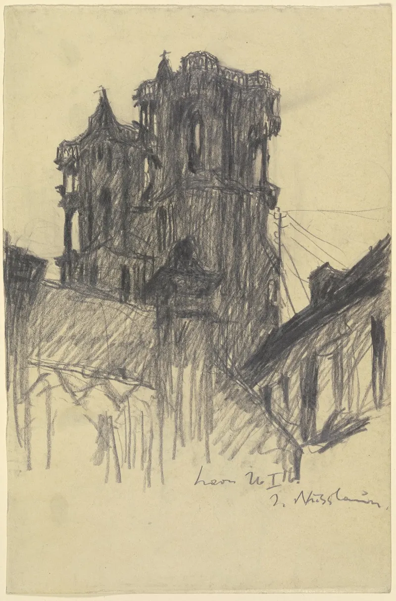 Westturme Der Kathedrale Von Laon by Jakob Nussbaum - Canvas Print
