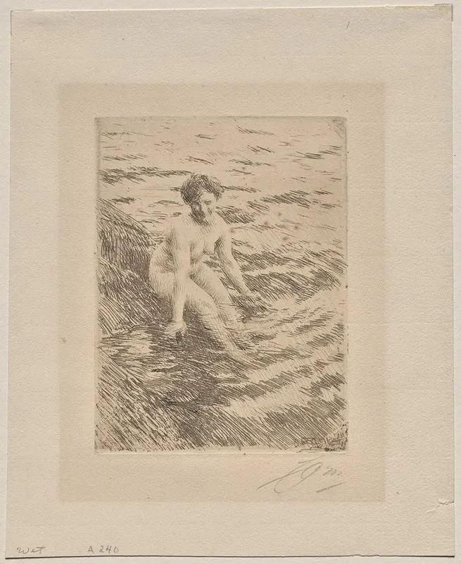 Wet by Anders Zorn - Canvas Print