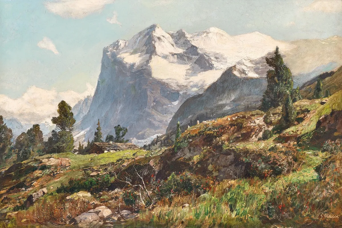 Wetterhorn Bei Grindelwald by Georg Macco - Canvas Print