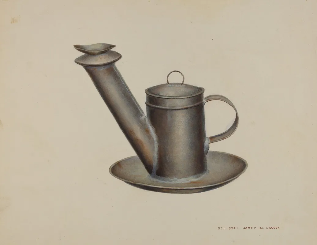 Whale Oil Lamp 17 by James M. Lawson - Canvas Print