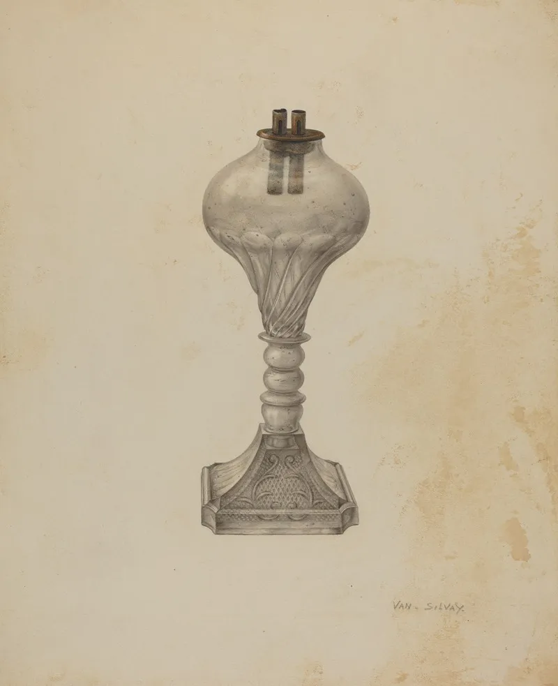 Whale Oil Lamp 26 by Van Silvay - Canvas Print