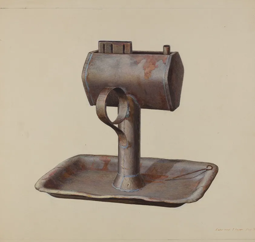 Whale Oil Lamp 8 by Edward L. Loper - Canvas Print