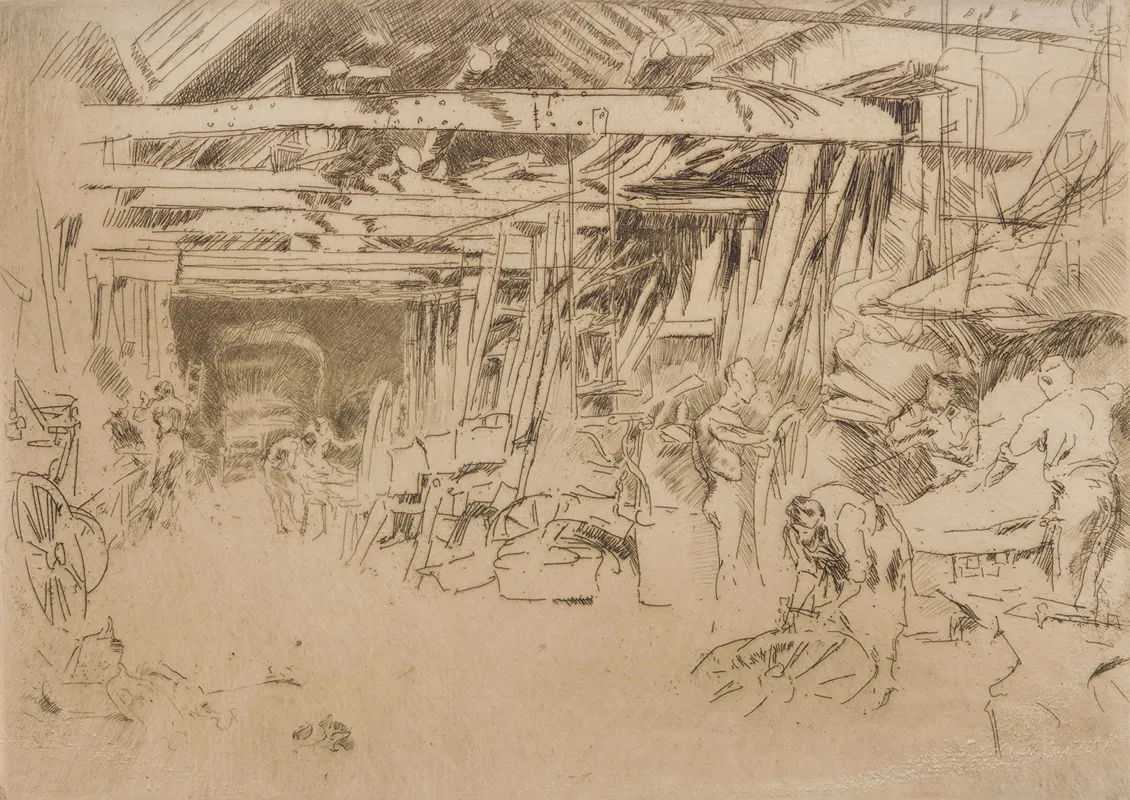 Wheelwright by James Abbott McNeill Whistler - Canvas Print