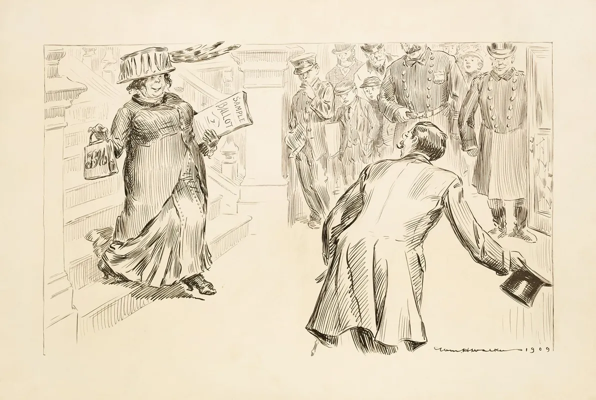 When The Cook Votes by William Henry Walker - Canvas Print