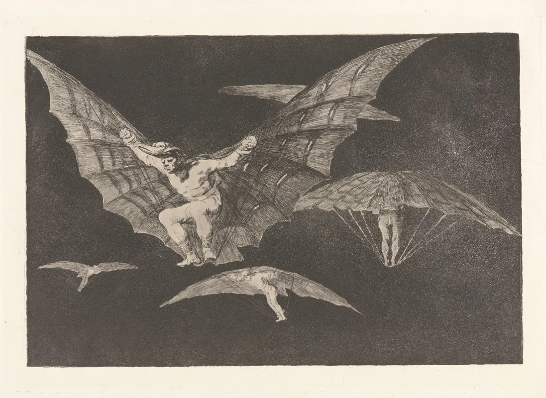 Where Theres A Will Theres A Way A Way Of Flying Donde Hay Ganas Hay Mana Modo De Volar by Francisco de Goya - Canvas Print