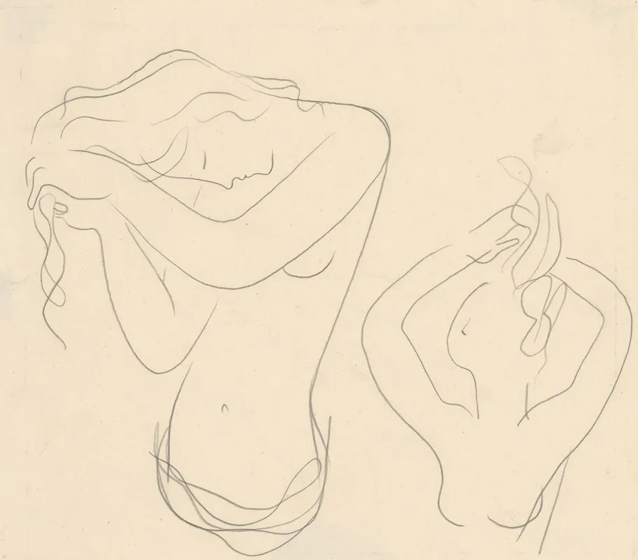 While Combing Hair by Mikuláš Galanda - Canvas Print