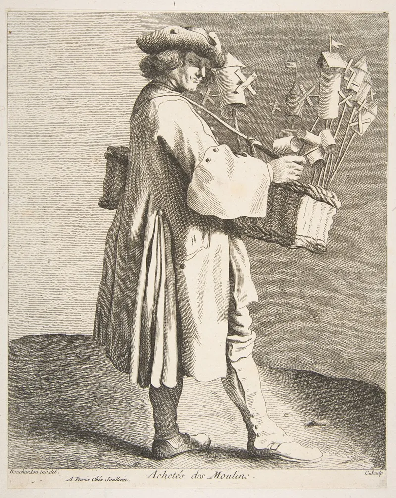 Whirligig Peddler by Edmé Bouchardon - Canvas Print