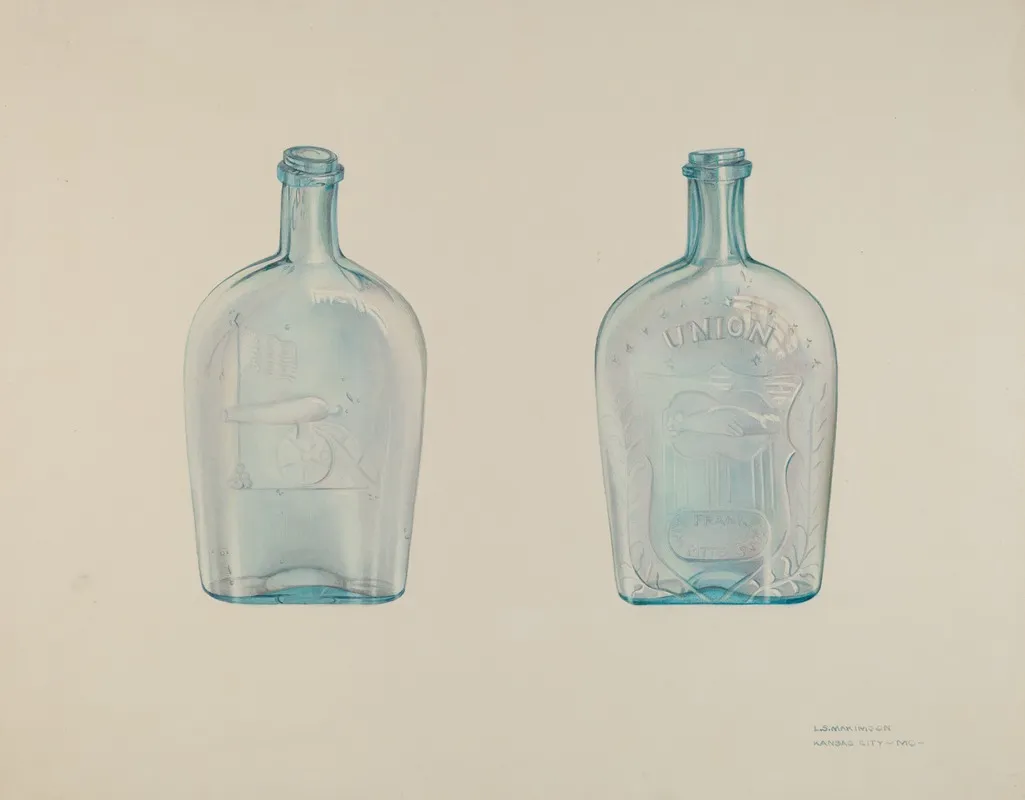 Whiskey Bottle 2 by Loraine Makimson - Canvas Print